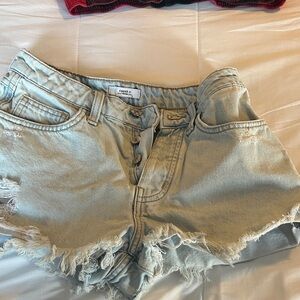 Forever 21 Faded Blue Frayed Jean Shorts